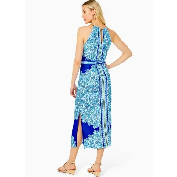 Excellent condition. Worn 2x.
Lilly Pulitzer Blue/White Paisley Maxi Dress - Picture 3 of 5